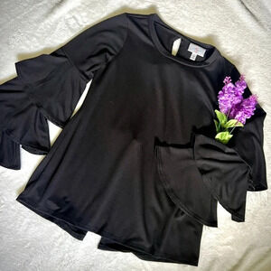 Oso Casuals Tiered Bell Sleeve Tie Back Top - XS